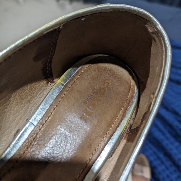 COACH Utopia Snakeskin Leather Loafers Size 8.5 Well Loved (Used) - Picture 5 of 14